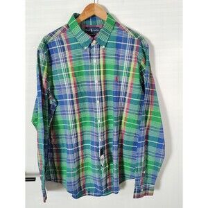NWT Polo Ralph Lauren Shirt Mens Size XL Green Plaid Custom Fit Button Down Pony